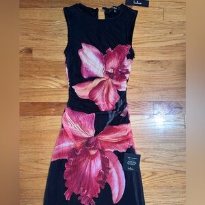 lulus Black and Pink Floral Dress